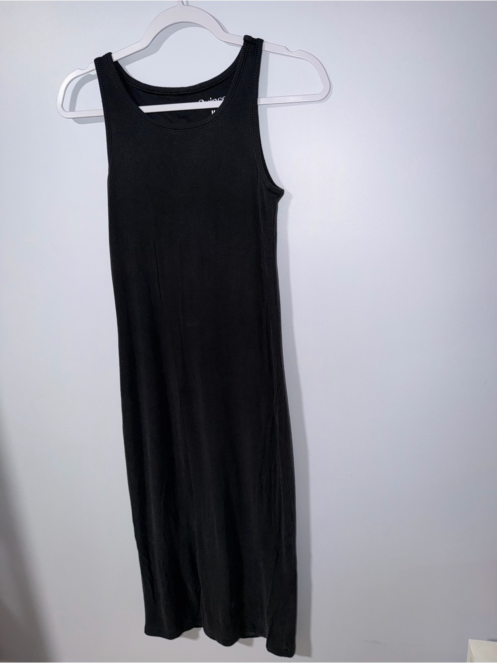 Quince Tencel Rib Knit Tank Midi Dress.
